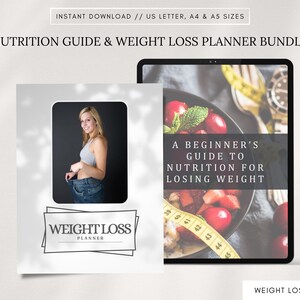 Ultimate Weight Loss Bundle: Nutrition Guide & Daily Planner for Women | Nutritional Ebook + Fitness Tracker | Printable Wellness Journal