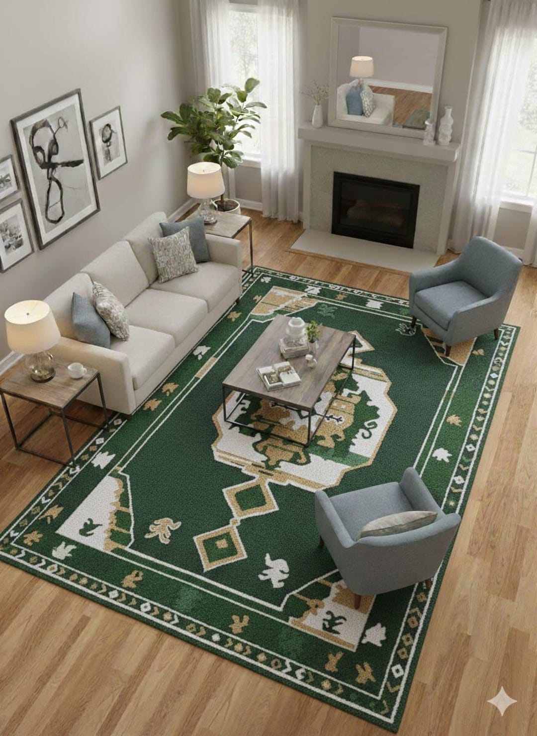 Hand Tufted Wool Area Rug | Modern Home Decor - Etsy
