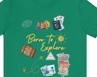Born to Explore Tee - Travel Lover Gift: Unisex Jersey Cotton