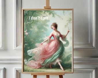 Altered Art Print Funny Office Wallart Rococo Painting Cute Desk Decor Feminist Wall Art Feminist Art Office Home Decor Marie Antoinette