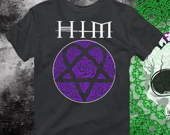 Vintage HIM Band Shirt, Heartagram Tee, Gothic Metal T-shirt, Rock Band Tee, Rock Music Gift
