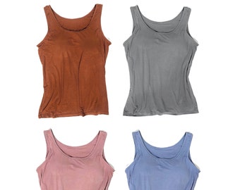 Tank Top with Built In Bra Plus Size Available