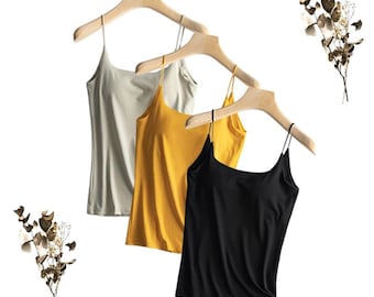 Spaghetti Strap Singlet with Built In Bra