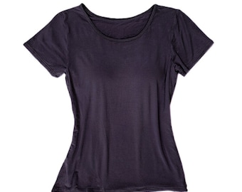 T-Shirt with Built In Bra Top Padding Plus size available