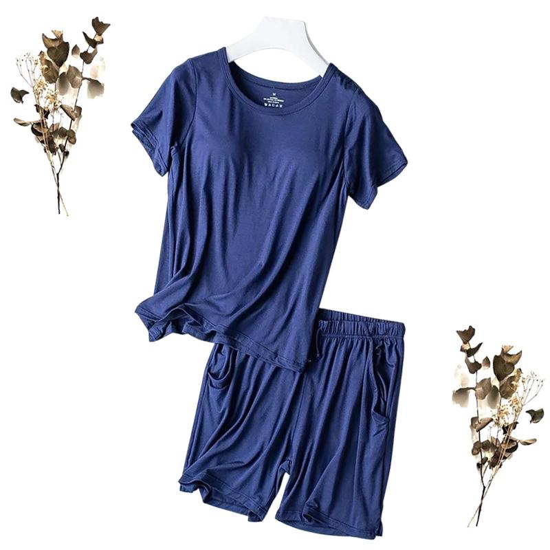 Shelf Bra Tshirt Two Piece Pyjamas Set Removable Bra Cups Plus Size Available Etsy Canada