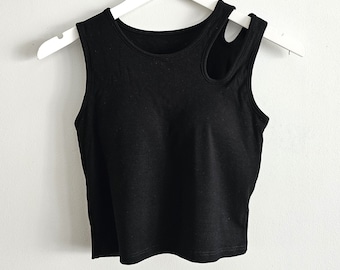 Tank Top with Built in Bra Chic Open Sleeves