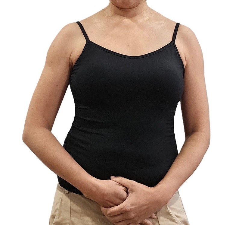 Cami Top with Built In Bra Padded Singlet image 1