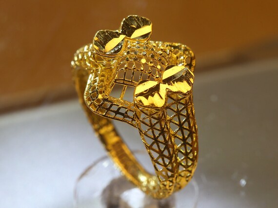 RDZA8 Solid Gold Designer Ring 22K 21K 18Kt Etsy