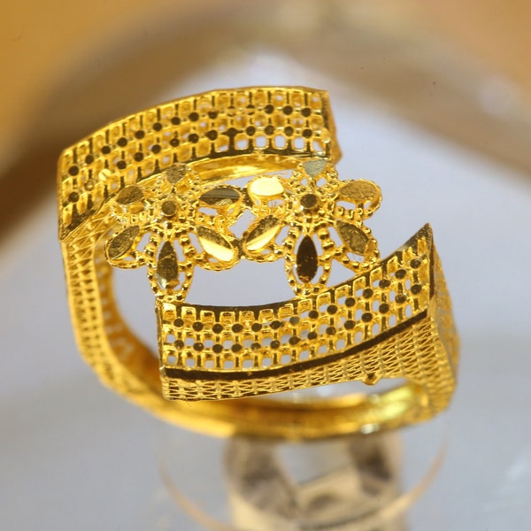 22K Solid Gold Turkish Filigree Ring | RA2551