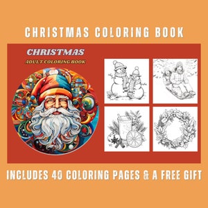 Christmas Coloring Book: 40 Festive Designs for Adults (Digital Download)
