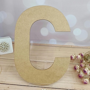 Letter &quot;C&quot; Wooden MDF Letter for Crafting, Decor, Scrapbooking, Junk Journal, Painting, Baby Craft, Decoupage, Sewing, Wedding Design