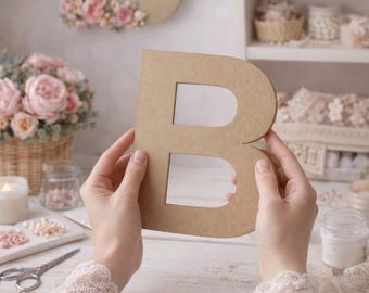 Unfinished MDF Wooden Letter B: Craft, Decor, DIY Projects (10 inch Tall