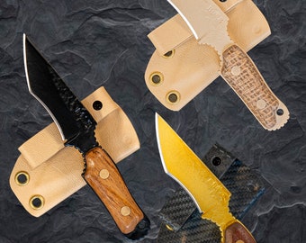 Handmade EDC Cank Complete Knife System ( With Sheath, IWB, Stainless Steel Chain & Coffin Box)