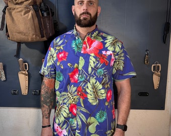 El Sicario Covert Concealed Carry Shirt (Hawaiian Print) Extreme Duty Short Sleeve