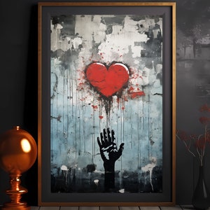 Hedendaagse graffiti kunst aan de muur, abstracte canvas print, pop art home decor, grote muur decor, housewarming cadeau