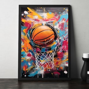 Graffiti Basketball Art Print: Urban Home Decor (Digital Download)