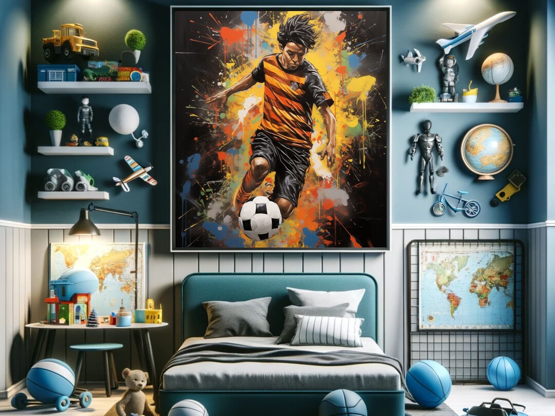 Graffiti Wall Art Football Poster Soccer Wall Art Prints Boys Bedroom
