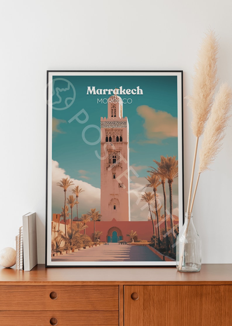 Affiche de voyage Marrakech, Affiche Maroc image 5