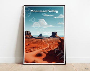 Affiche de voyage Monument Valley, Affiche USA