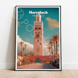 Affiche de voyage Marrakech, Affiche Maroc image 1