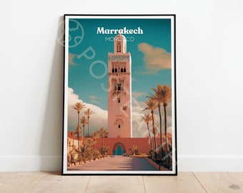 Affiche de voyage Marrakech, Affiche Maroc