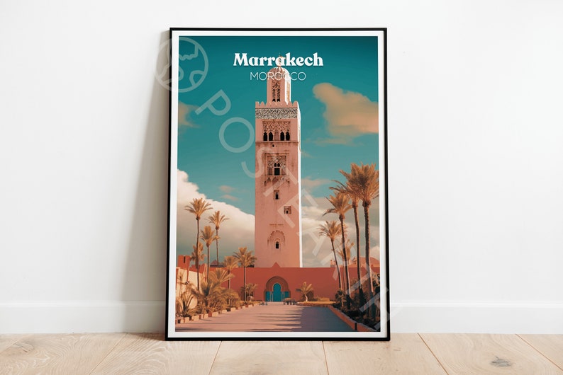 Affiche de voyage Marrakech, Affiche Maroc image 1