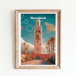 Affiche de voyage Marrakech, Affiche Maroc image 3