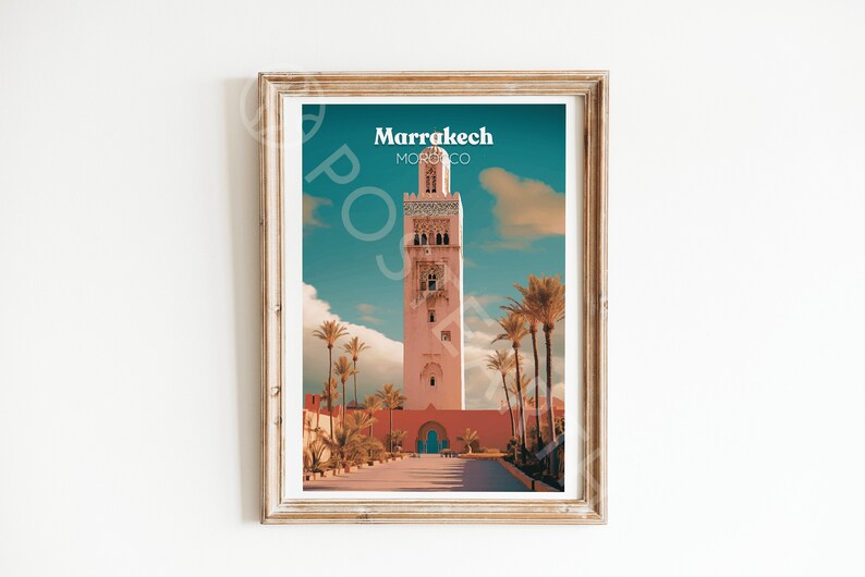 Affiche de voyage Marrakech, Affiche Maroc image 3