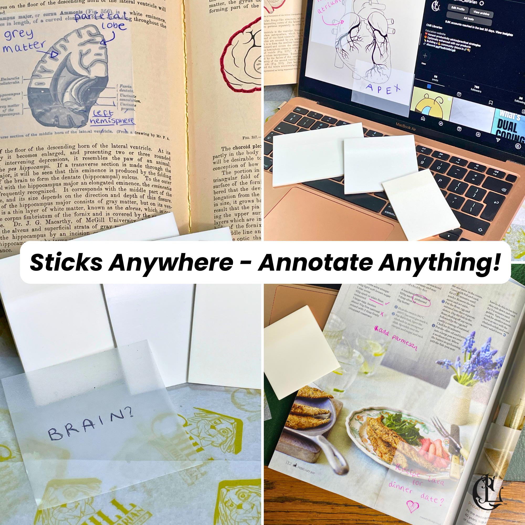 Transparent Sticky Note Set | Small, Medium, and Large | Perfect for ...