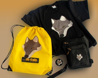 Combo 2: T-shirt CLC-Italia, sacca CLC-Italia, marsupio CLC-Italia + toppa lupetto in omaggio