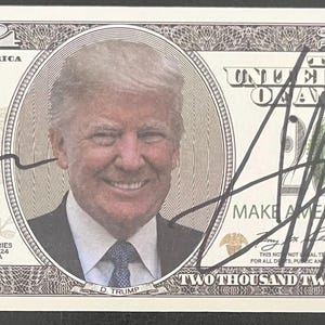 Donald Trump and JD Vance signed novelty 2024 Dollar Bill with COA