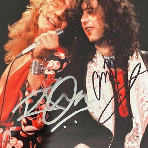 レッドツェッペリン　ジミーペイジ　ロバートプラント　直筆サイン　証明書付き　新品 Jimmy page signed - Etsy 日本