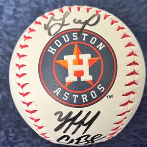 Houston Astros Jose Altuve Alex Bregman & Yordan Alvarez signed baseball with COA