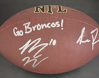 Bo Nix and Sean Payton Denver Broncos autographed football with COA