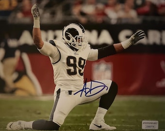 Aaron Donald LA Rams signed photo with COA