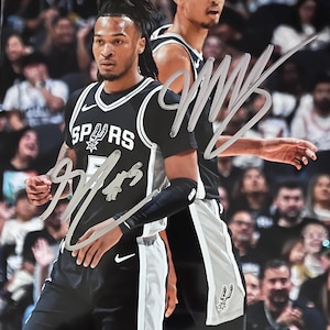 Victor Wembamyama & Stephon Castle Autographed San Antonio Spurs photo with COA