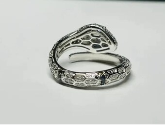 Anillo de serpiente de piedra de circonio de Ley 925