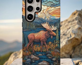 Rustic Moose Phone Case: Nature Lover Tough Case