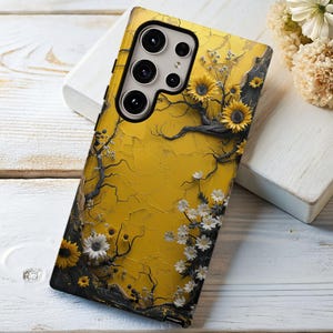 Sunflowers and Daisies Phone Case, Floral Aesthetic Cover, iPhone 13 14 15 16 Plus Pro Max, Samsung S23 S24 S25 Ultra, Pixel 7 8 9