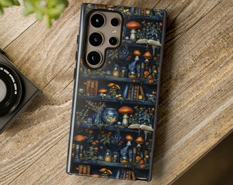 Witchy Bookshelf Phone Case: Mushrooms, Potions, Floral Design