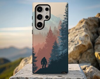 Sasquatch Tough Phone Case: Bigfoot Forest Design