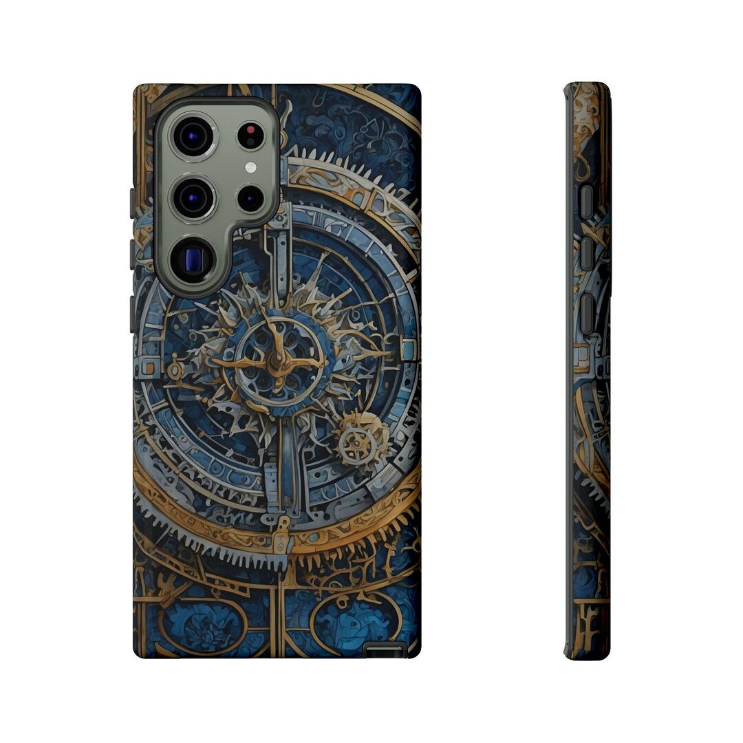Clockwork Blueprint Steampunk Blue and Bronze Phone Case, Tough Case ...