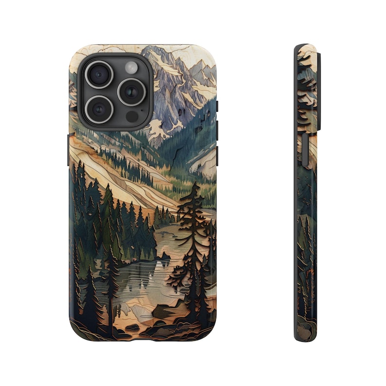 Woodland Landscape Tough Phone Case, Nature Art image 3