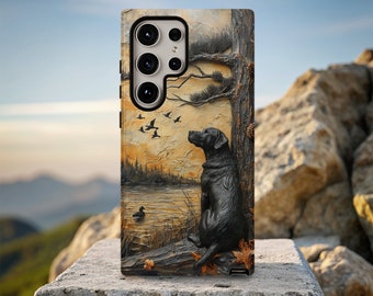 Black Labrador Retriever Hunting Phone Case: Dog Lover Gift