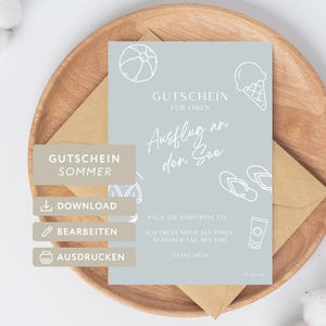 Gutschein DIY Ausflug an den See I personalisierbar I zum Ausdrucken