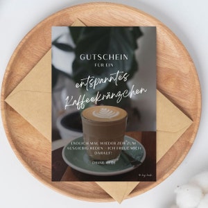 Cupón de café DIY | personalizable | para imprimir