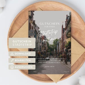 Voucher de viagem faça você mesmo para a cidade | personalizável | imprimível