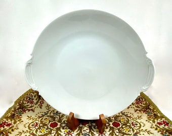 Vintage Two Handled Cake Plate CH Field Haviland | Limoges France White Porcelain Serving Platter Robert Haviland & C. Parlon