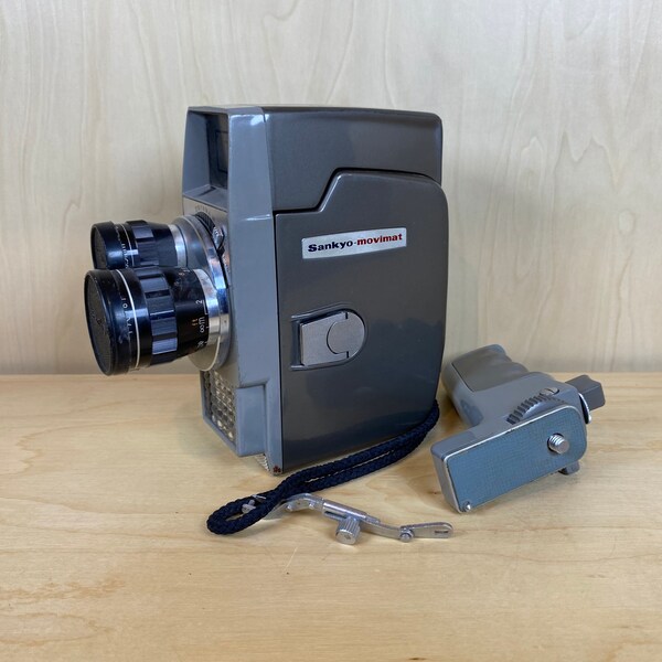 Sankyo Movimat 8mm Camera | Hanimex Movie Camera with 2 Pronon Lenses + Grip | TESTED & WORKING