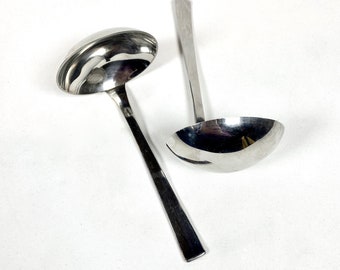 Vintage Stainless Steel Sauce Ladles Arthur Krupp | Small Metal Ladles Made in Italy | 2 Available